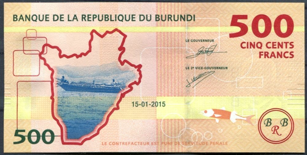 Burundi - (P )  500 Francs (2015) - UNC