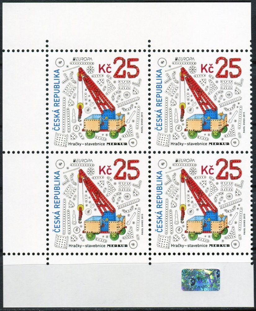 Česká pošta (2015) č. 848 ** - Česká republika - 4-bl - EUROPA - Hračky - stavebnice Merkur