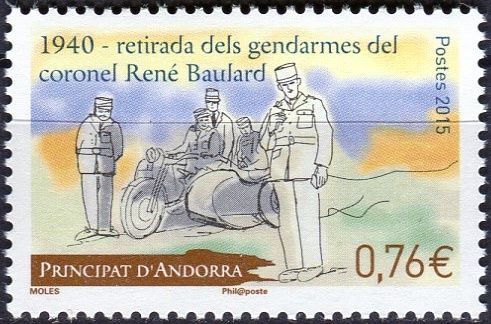 Post France (2015) MiNr. 787 ** - Andora (Fr.) - 75. výročí odchodu francouzských policejních sil z Andory