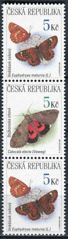 Česká republika (1999) č. 211-212 ** - ČR - 3-bl (2) - Ochrana přírody ptáci, motýli