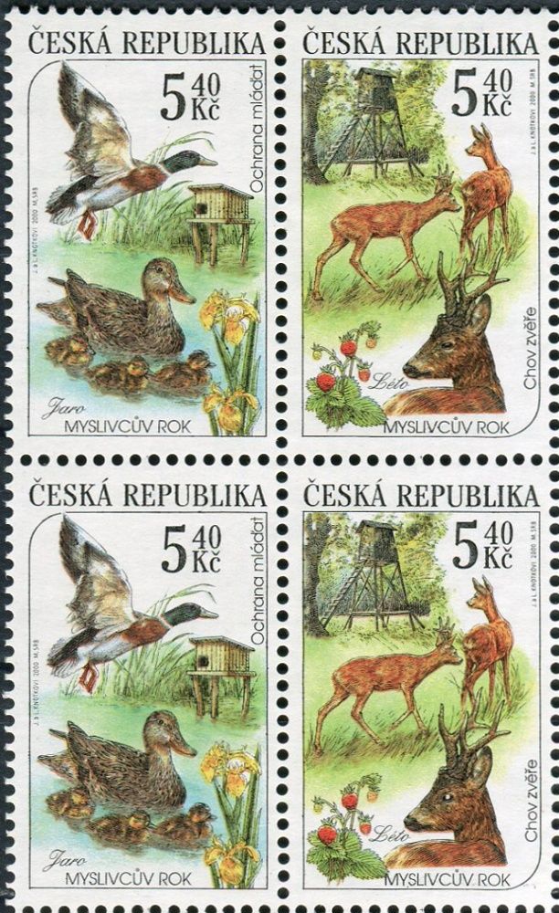 Česká pošta (2000) č. 271 - 272 ** - 4-bl - Česká republika - Myslivost v ročních obdobích (1)