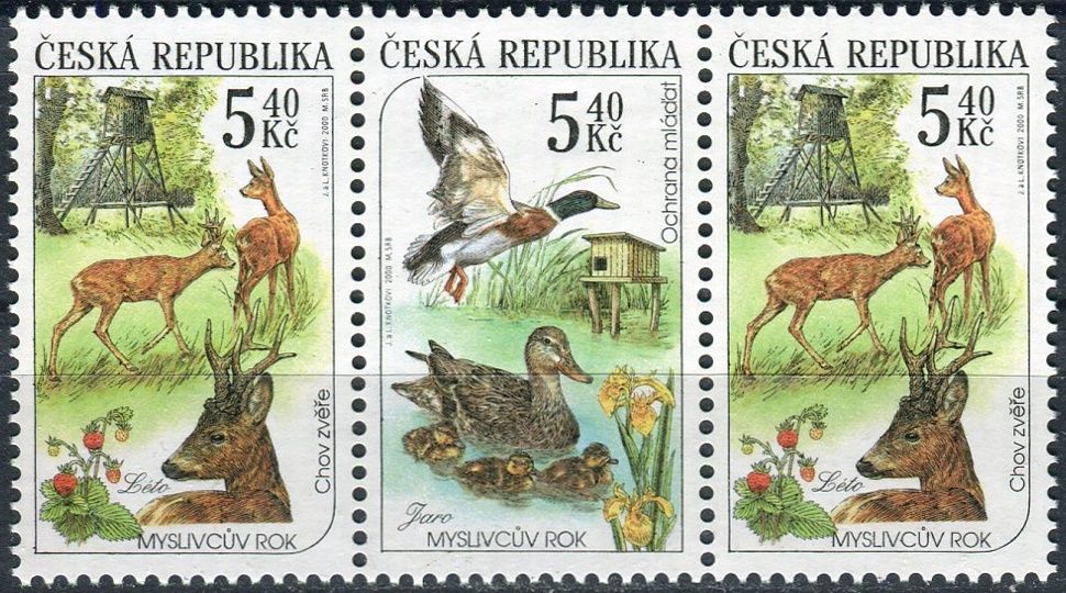 Česká pošta (2000) č. 271 - 272 ** - 3-bl - Česko - Myslivost v ročních obdobích (1)