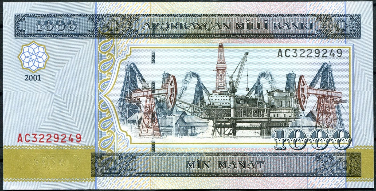 Azerbajdžán (P 23) - 1000 manat (2001) - UNC