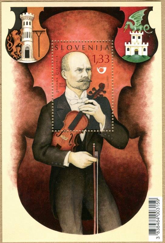 (2011) MiNr. 902 **, Block 55 - Slovinsko - Johann Gerstner (1851-1932), houslista a učitel hudby