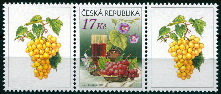 Česká pošta (2008) č. 545 ** S1 (K1) - Česká republika - Zátiší s vínem