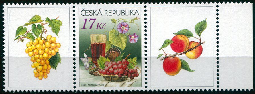 Česká pošta (2008) č. 545 ** S3 (K1+2) - Česká republika - Zátiší s vínem