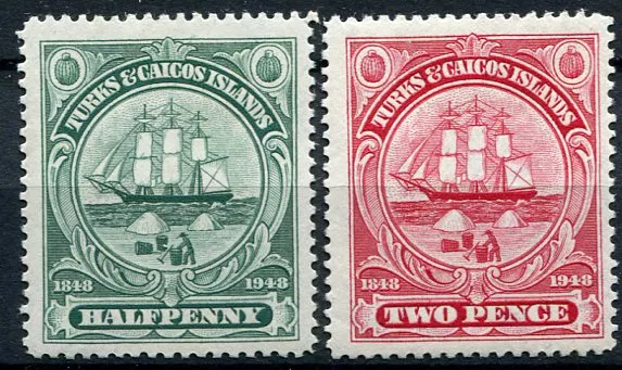 (1948) MiNr. 136 - 137 ** - Turks and Caicos Islands - Znak ostrovů