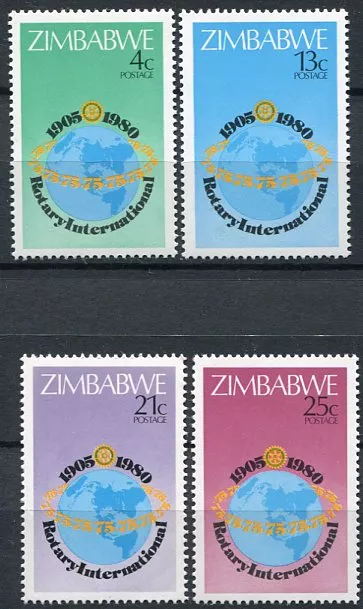 (1980) MiNr. 242 - 245 ** - Zimbabwe - 75 let Rotary International