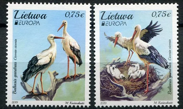 (2019) MiNr. 1310 - 1311 ** - Litva - EUROPA: domorodí ptáci