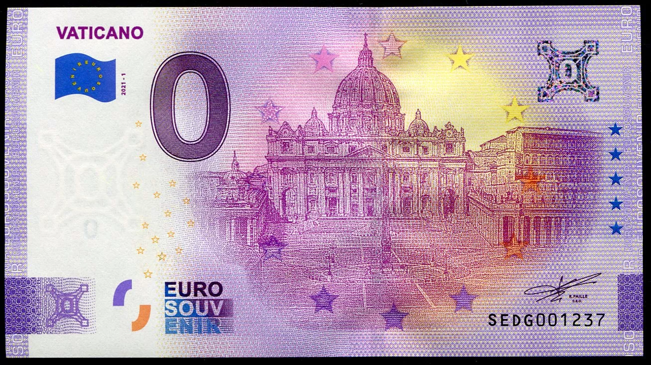 (2021-1) Vatikán - € 0,- pamětní suvenýr