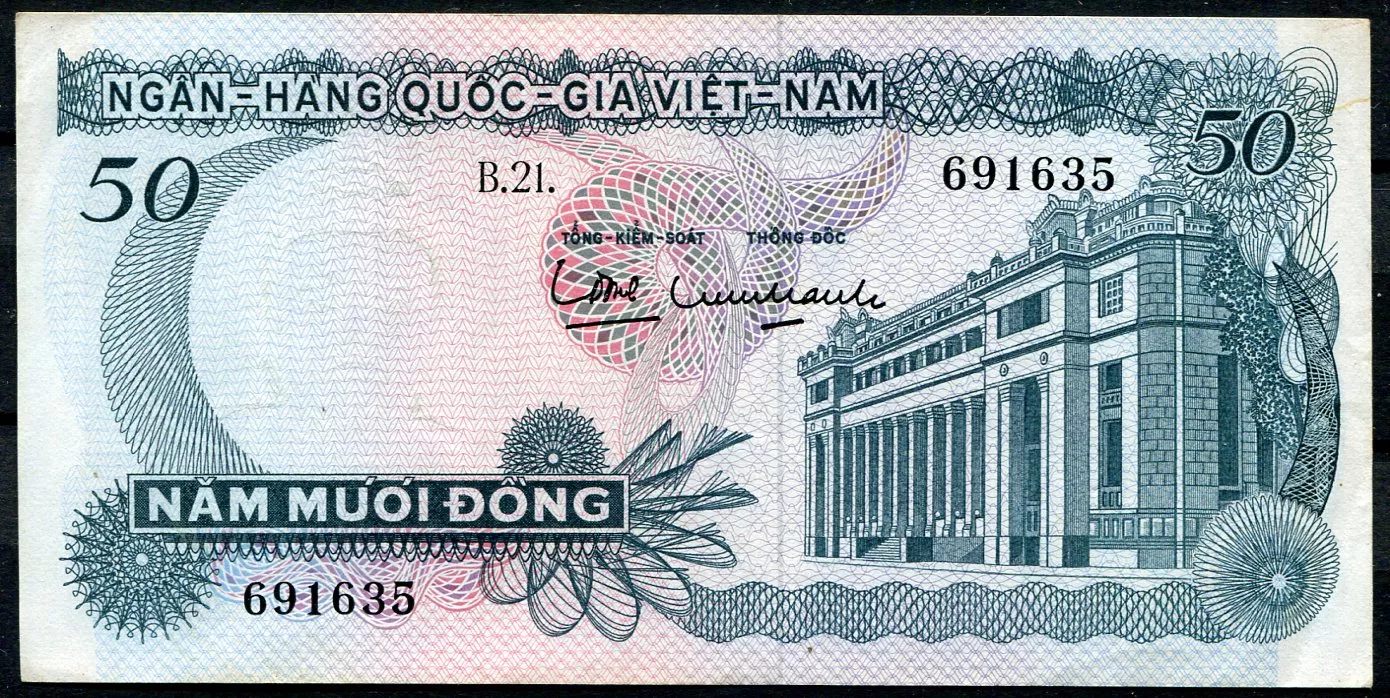 Jižní Vietnam (P 25a) bankovka 50 Dong (1969) 2/2