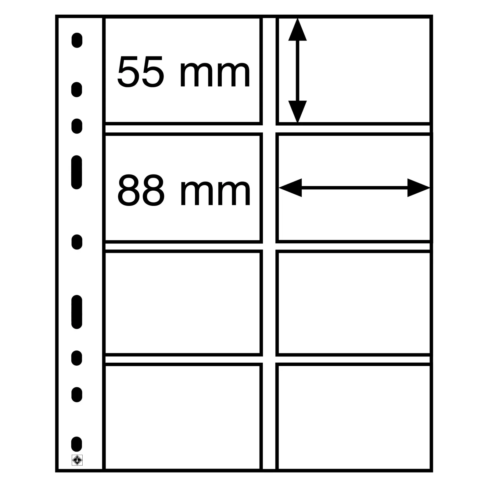 OPTIMA listy - 4 VC - průhledné, na mincovní a tel. karty (bal. 10 ks)