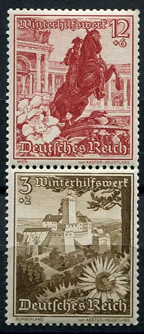 (1938) MiNr. 680 + 675 ** (S 249) - Deutsches Reich - Alpské květiny