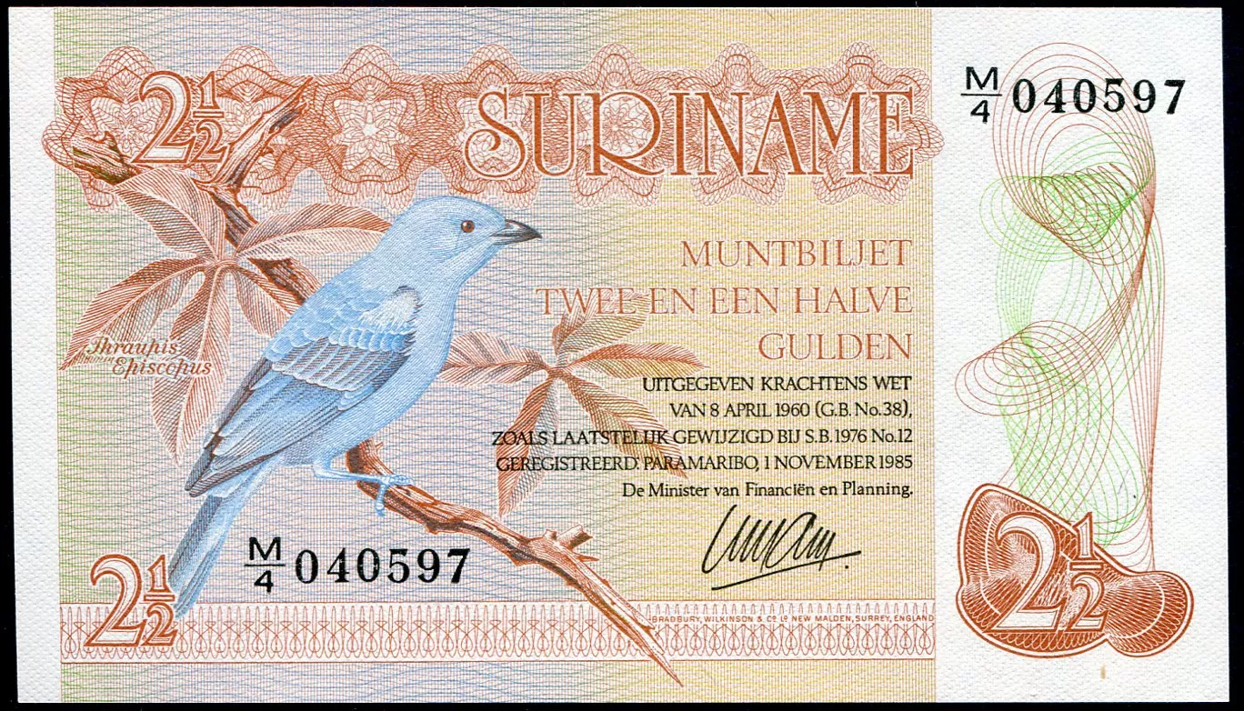 Surinam (P 119a) - 2 1/2 Gulden (1985) - UNC