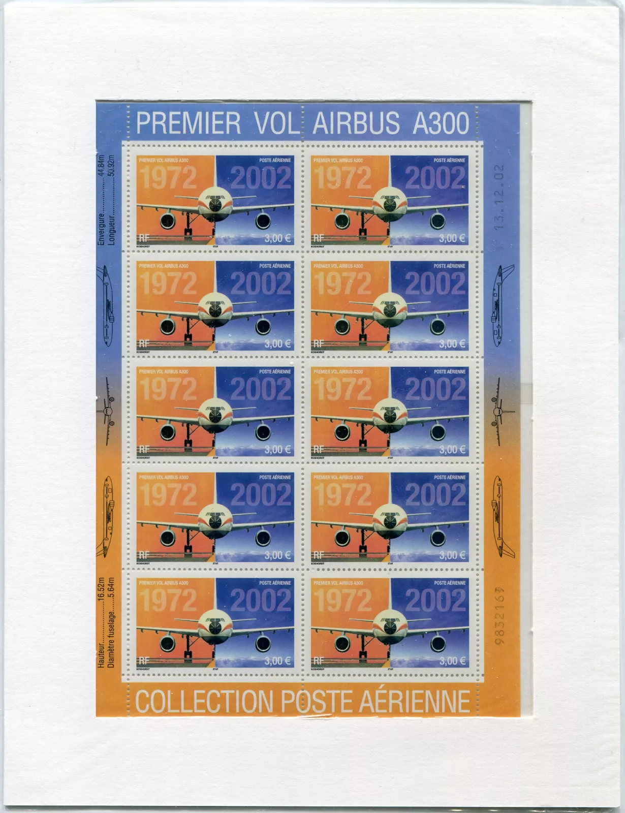 (2002) MiNr. 3664 ** PL (v blistru) - Francie - Airbus A 300