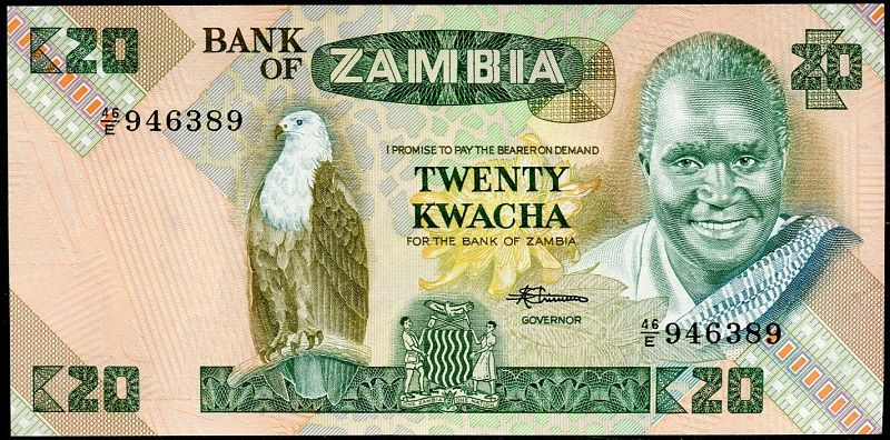 Sambia - (P 26e) 20 Kwacha (1986) - UNC