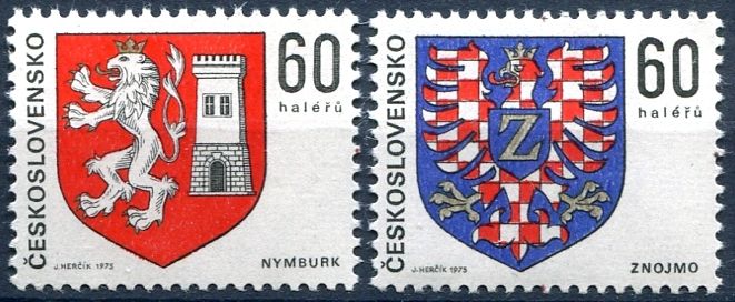 (1975) č. 2134 - 2135 ** - ČSSR - Znaky československých měst 1975